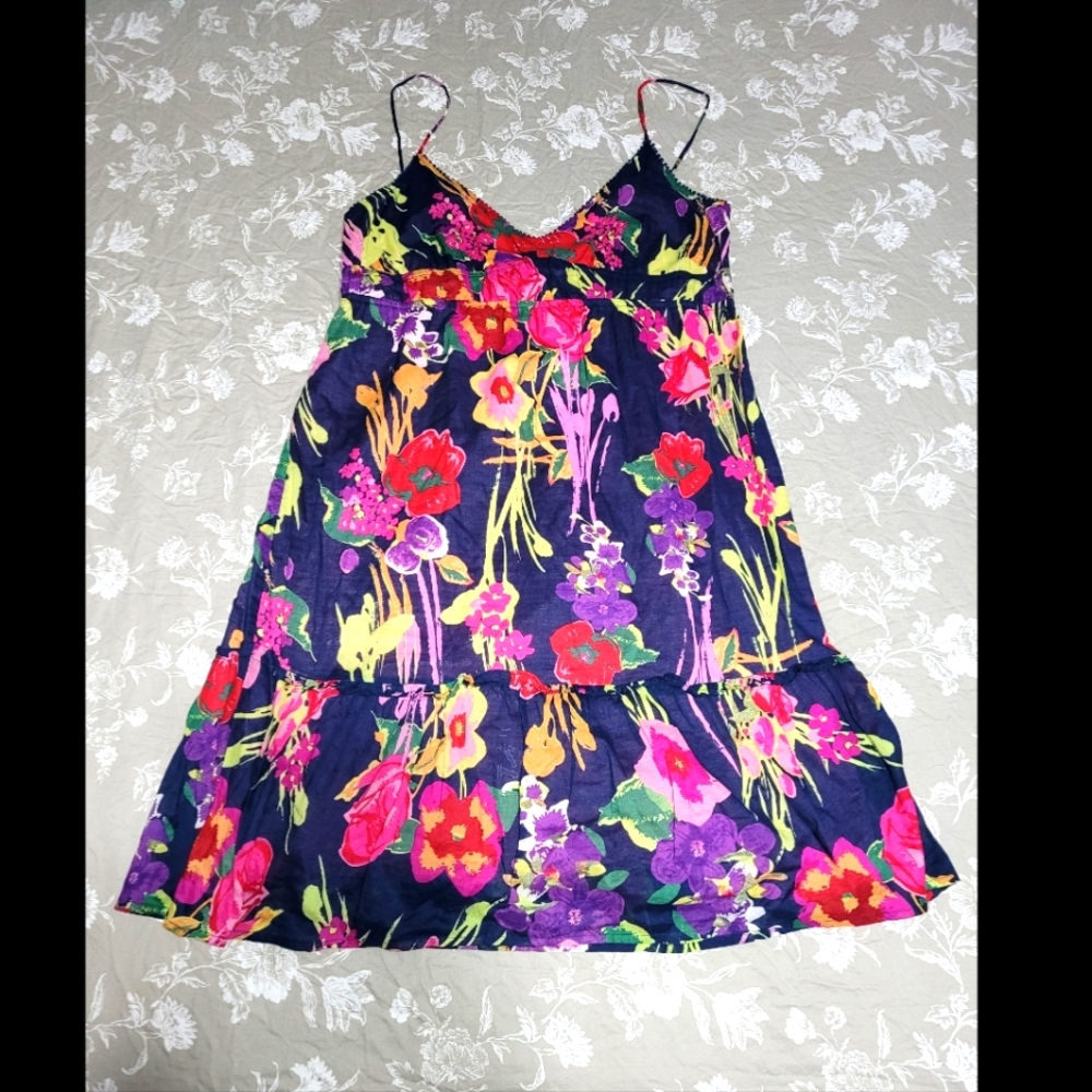 🎉HP🎉 American Eagle dress 14. Spaghetti strap light spring colorful floral. - Picture 1 of 8